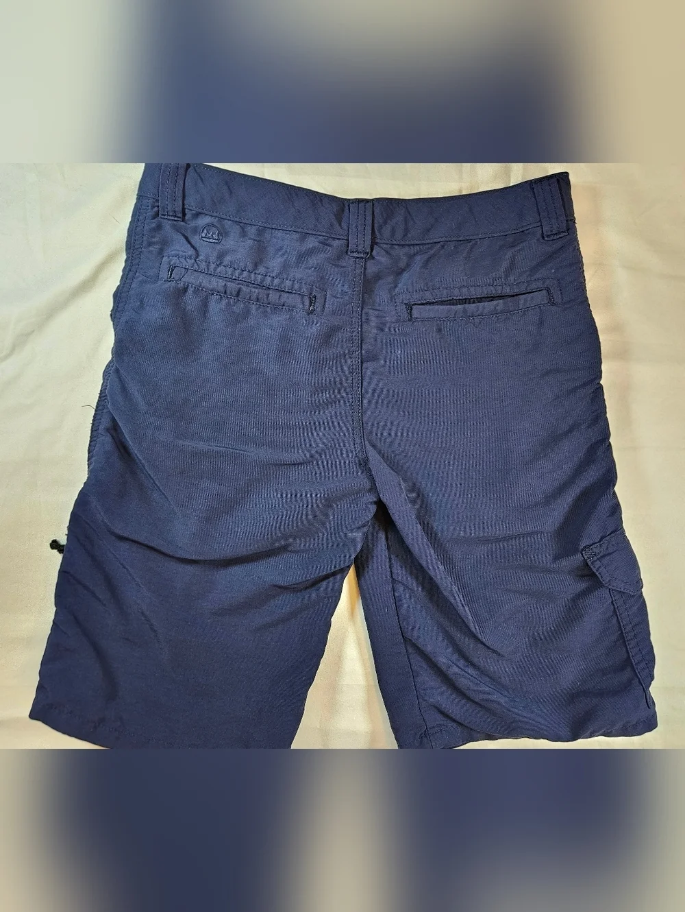 Unbranded Boys Blue Adjustable Waist Cargo Pocket Nylon Shorts Size 10 Husky
